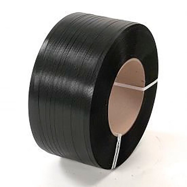 Global Industrial Polypropylene Strapping, 5/8W x 5400'L x 0.030 Thick, 8 x 8 Core, Black 422816 - main